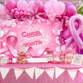 MEHOFOND Breast Cancer Awareness Banner Pink Ribbon Party Decoration Pink by Deal US
