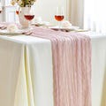 ZKPMJH 6PCS Dusty Pink Cheese Cloth Table Runner 35x120in Boho Gauze by Deal US