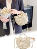 Garemcy Women's Straw Crossbody Mini Travel Shoulder Tote Bag Beige by Deal US