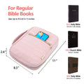 VICUTU Bible Cover Case for Women with Handle Pink Soft Quilted Carrying Bag by Deal US