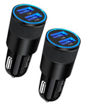 Port USB Car Charger 2 Pack — 3.4A Fast Charge for iPhone 17/16/15/14, Samsung G