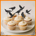 GUYI 24 PCS Halloween Crow Cupcake Toppers Horror Picks Cardstock Toothpick by Deal US