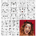 FANOST 22 Halloween Spider Face Temporary Tattoos Kids Adults Cosplay Stickers by Deal US