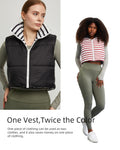 Xeoxarel Red White Striped Puffer Crop Vest Sleeveless Zipper Pockets Size XL by Deal US