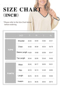GUOLEZEEV Womens 2 Piece Lounge Set Long Sleeve Color Block Pajamas Pink XL by Deal US