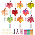 SRIZIAN 9 Pack Maple Leaf Wind Chimes Kit DIY Wood Crafts Kids Autumn Party by Deal US