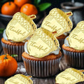 mdgfge 20Pcs Thanksgiving Gold Chestnut Acrylic Cupcake Toppers Decor by Deal US