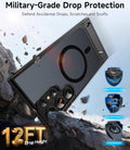 Magnetic Case for Samsung Galaxy S23 Ultra with Invisible Stand Military Grade Protection Black by Merch Section