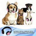 Olyre Pet Headphones for Small Dogs Cats, Adjustable Decorative Neckwear/Neck Accessories for Pets (Head or Neck Circ Under 10 inch),Party Favors,Photo Props-Black&Pink