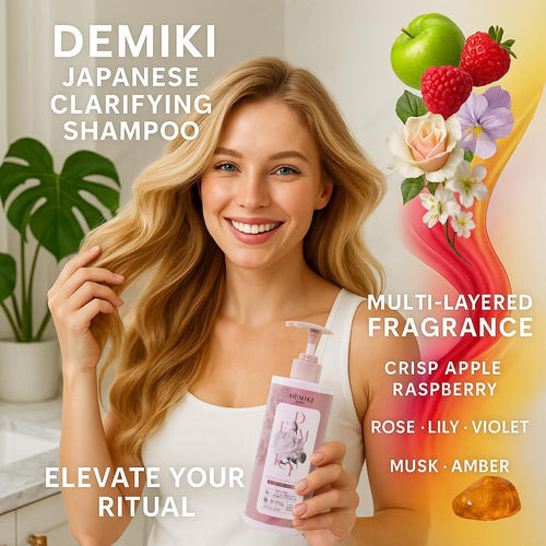 BestBy07/27 DEMIKI Japanese Keratin Shampoo Oily Hair Rose 450ml Pink by Deal US