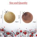 Xmastell 12 Pcs Velvet Christmas Ornaments Set Coffee Brown 3.15 Inch by Deal US