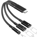 tiavalmax USB C Splitter 3.5mm Headphone Charger Adapter 60W PD Fast Black by Deal US