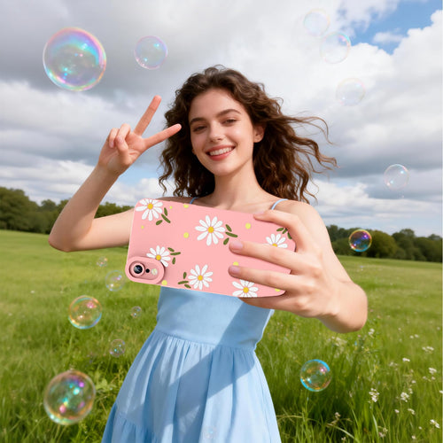 with iPhone XR Phone Case, Fashion Flower Pattern Design Girls Women