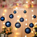 Senjie Night Blue Shatterproof Christmas Ornaments 32pcs Set Plastic by Deal US