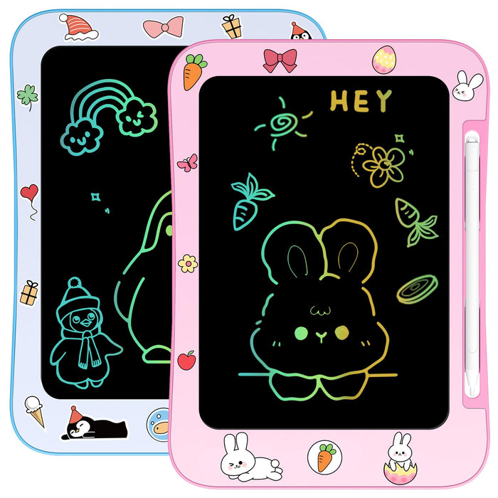 Genialba 2 Pack LCD Writing Tablet Kids Colorful Screen Pink & Blue by Deal US