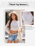 Avidlove Sheer See Through Black Top for Women Classic Style Size L by Deal US