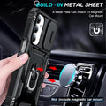 Military-Grade Magnetic Stand Case for Samsung Galaxy A17 6.7" with Screen Protector Slide Camera Cover Black by Merch Section