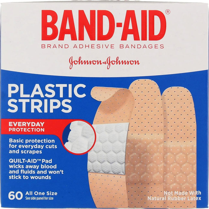 Band-Aid Plastic Strips Bandages, 60 ct - 3/4" x 3" by Pasteur Pharmacy