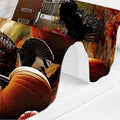 MEHOFOND Thanksgiving Waterproof Fabric Shower Curtain Red Barn 72x72 Inch by Deal US