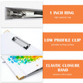 Lattlefnki Cute 3 Ring Binder 1 Inch Round Clipboard White 5 Dividers 8.5x11 by Deal US