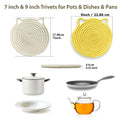 UKJENT Cotton Trivet Mats 4 Pcs Heat Resistant Pot Holders 7" & 9" Multi Color by Deal US