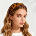 ÉCLAT Tortoise Shell Headbands for Women, Wide Leopard Headbands with Teeth for