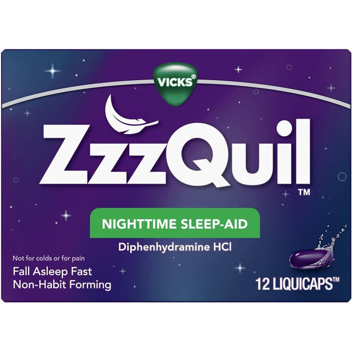 ZzzQuil Night Time Sleep Aid Liquicaps - 12 per Pack by Pasteur Pharmacy