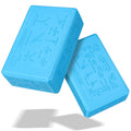 Halloscume Cork Yoga Blocks 2 Pack High Density Non Slip Teal Color by Deal US