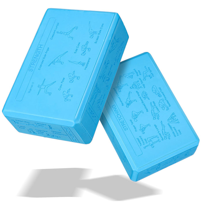 Halloscume Cork Yoga Blocks 2 Pack High Density Non Slip Teal Color by Deal US