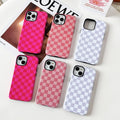with iPhone 13/14 Case, Cute Aesthetic Fashion Colorful Checkered Cov