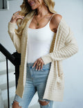 CiCiBird Women Long Fuzzy Knit Cardigan Sweater Open Front Beige Size XL by Deal US