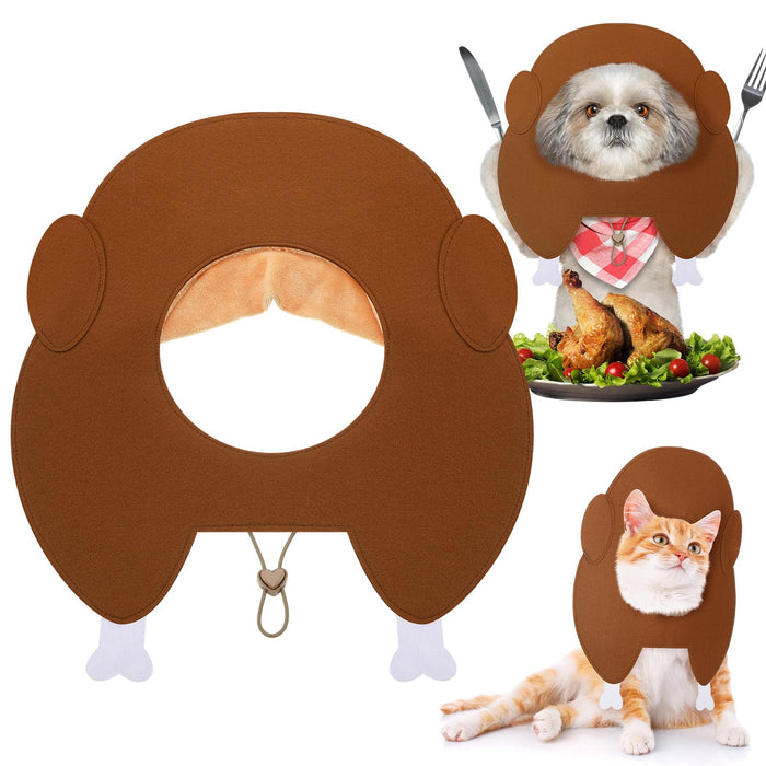 Geyoga Thanksgiving Turkey Hat Adjustable Pet Costume Medium Size by Deal US
