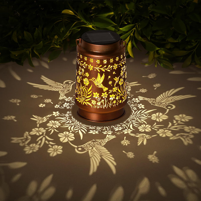 kaakuuki Hummingbird Solar Lantern Outdoor Waterproof Metal LED Bronze by Deal US