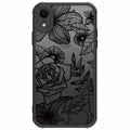 Flower Phone Case Compatible with iPhone XR, Rose Aesthetic Black Line Art