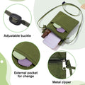 Phone Purse Ultralight Green Zipper Cell Phone Bag Nylon Small Phones Purse