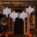 Threan 4-Piece Hanging Ghost Decorations 28-35" White Halloween Decor by Deal US