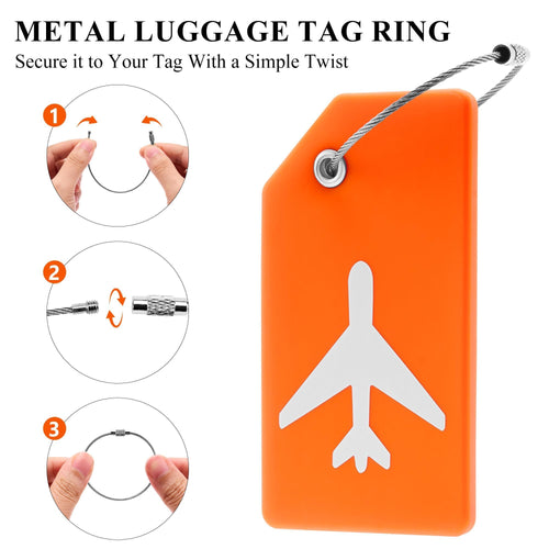 8 Pack Silicone Luggage Tags for Suitcases, TSA Approved, Privacy Protection Suitcase Bag Tag with Stainless Loop, Plane Travel Essentials by Gostwo, Mixed Color