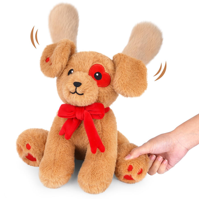 Prewplam Valentines Plush Love Dog Stuffed Animal Toy Brown 1 Inch by Deal US