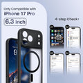 Invisible Stand Case for iPhone 17 Pro Black Clear by Merch Section