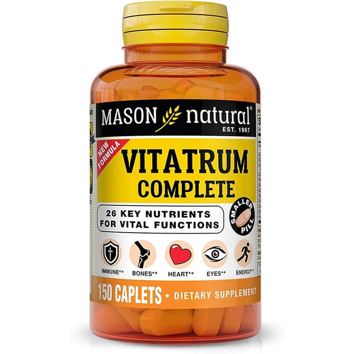 Mason Natural Vitatrum Complete Multivitamin-Multimineral Supports Immune Bones Heart Eyes And Energy Health 150 Caplets by Pasteur Pharmacy