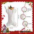 Mayler Yee Dog Christmas Stocking White Knit Bone Shape 16.7x9.6 Inch by Deal US