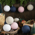 MiniInflat 12 Pc 4Inch Neutral Textured Christmas Ball Ornaments Cream Blue Pink by Deal US