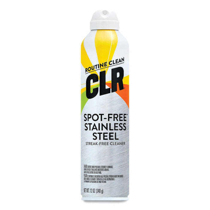 CLR Spot-Free Stainless Steel Cleaner, Citrus, 12 oz Can, 6/Carton