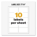 Avery UltraDuty GHS Chemical Waterproof and UV Resistant Labels, 2 x 4, White, 10/Sheet, 50 Sheets/Box