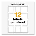 Avery UltraDuty GHS Chemical Waterproof and UV Resistant Labels, 2 x 2, White, 12/Sheet, 50 Sheets/Box