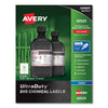 Avery UltraDuty GHS Chemical Waterproof and UV Resistant Labels, 2 x 4, White, 10/Sheet, 50 Sheets/Pack
