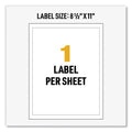 Avery UltraDuty GHS Chemical Waterproof and UV Resistant Labels, 8.5 x 11, White, 50/Box