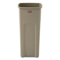 Rubbermaid Untouchable Square Waste Receptacle, Plastic, 23 gal, Beige