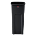 Rubbermaid Untouchable Square Waste Receptacle, Plastic, 23 gal, Black