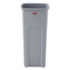 Rubbermaid Untouchable Square Waste Receptacle, Plastic, 23 gal, Gray